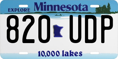 MN license plate 820UDP