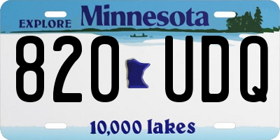 MN license plate 820UDQ