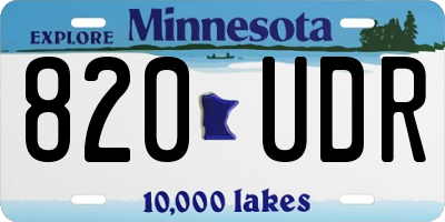 MN license plate 820UDR