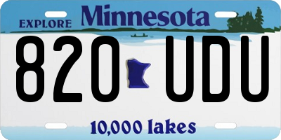 MN license plate 820UDU