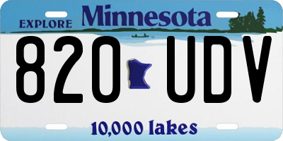 MN license plate 820UDV