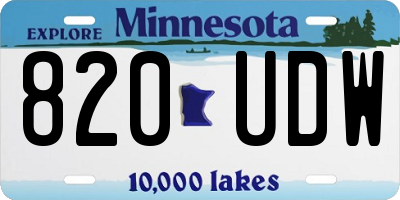 MN license plate 820UDW