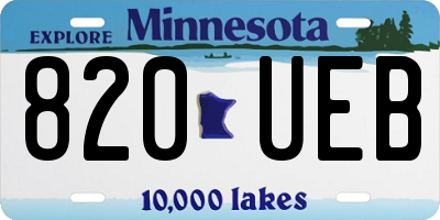 MN license plate 820UEB