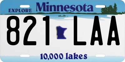 MN license plate 821LAA