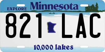 MN license plate 821LAC