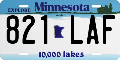MN license plate 821LAF