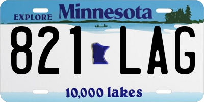 MN license plate 821LAG