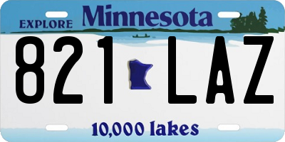 MN license plate 821LAZ