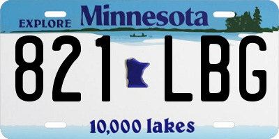 MN license plate 821LBG