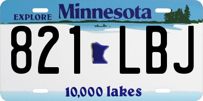 MN license plate 821LBJ