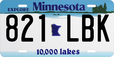 MN license plate 821LBK