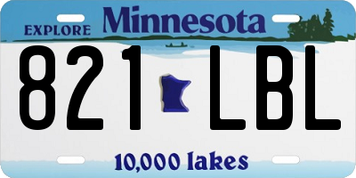 MN license plate 821LBL