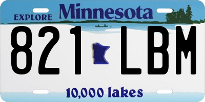 MN license plate 821LBM