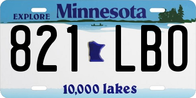 MN license plate 821LBO