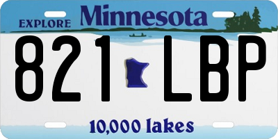 MN license plate 821LBP