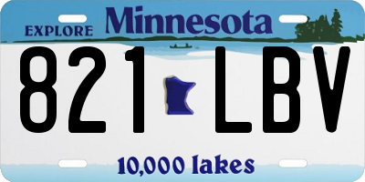 MN license plate 821LBV