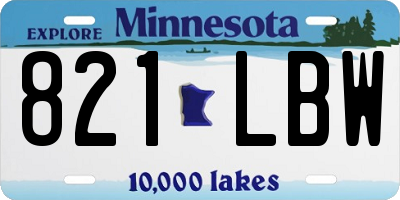 MN license plate 821LBW
