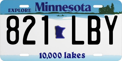 MN license plate 821LBY