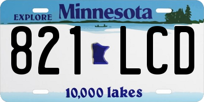 MN license plate 821LCD