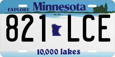 MN license plate 821LCE