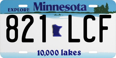 MN license plate 821LCF