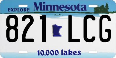 MN license plate 821LCG