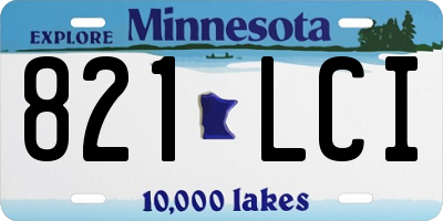 MN license plate 821LCI