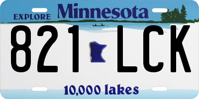 MN license plate 821LCK