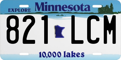MN license plate 821LCM