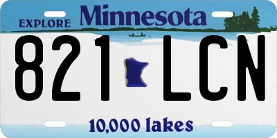 MN license plate 821LCN