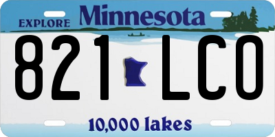 MN license plate 821LCO
