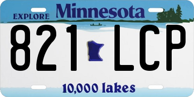 MN license plate 821LCP