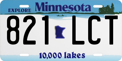 MN license plate 821LCT