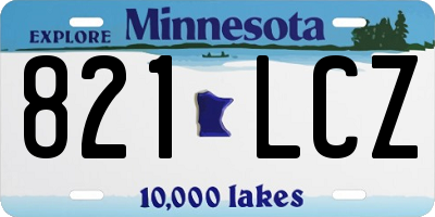 MN license plate 821LCZ