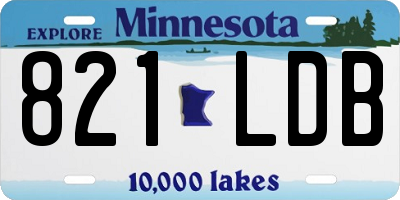 MN license plate 821LDB