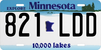 MN license plate 821LDD