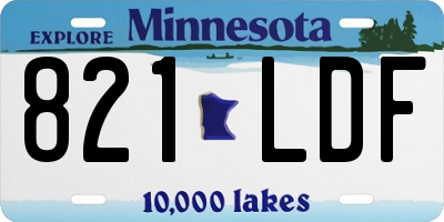 MN license plate 821LDF