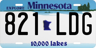 MN license plate 821LDG