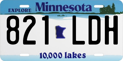 MN license plate 821LDH