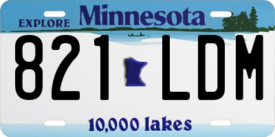 MN license plate 821LDM