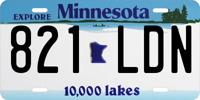 MN license plate 821LDN