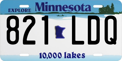 MN license plate 821LDQ