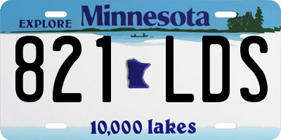 MN license plate 821LDS