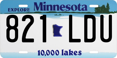 MN license plate 821LDU
