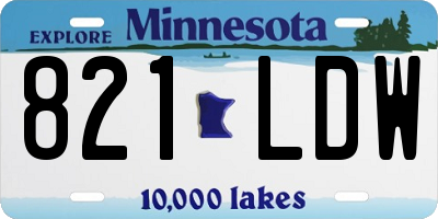 MN license plate 821LDW