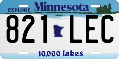 MN license plate 821LEC
