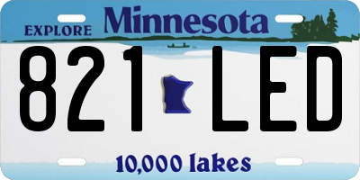 MN license plate 821LED