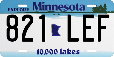 MN license plate 821LEF