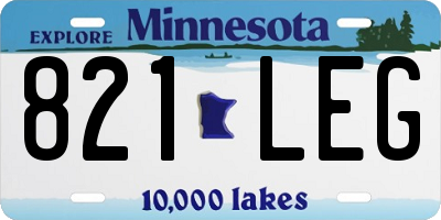 MN license plate 821LEG