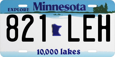 MN license plate 821LEH